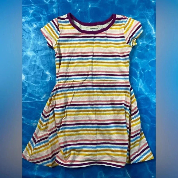 🐣4 for $20🥚 George - Toddler Colourful Striped Sun Dress - Size 4-5 - Picture 2 of 3